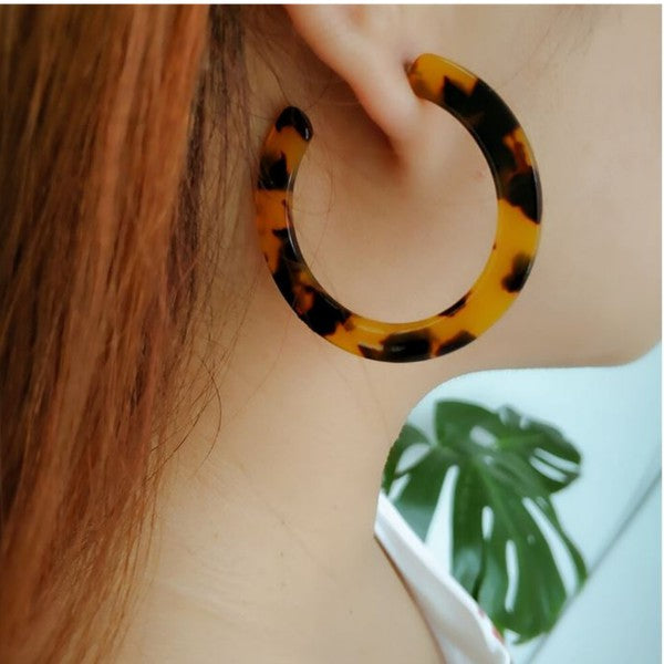 Tortoise Shell Print Earrings