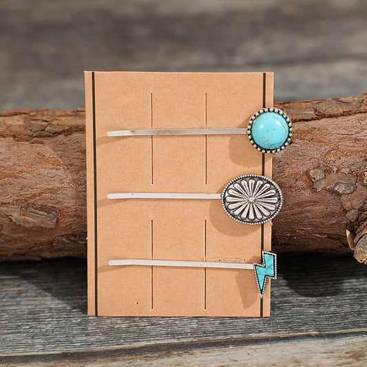 3 pc Set Turquoise Hair Pins