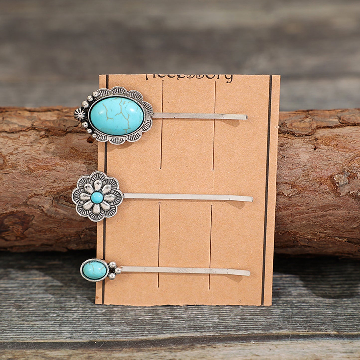 3 pc Set Turquoise Hair Pins