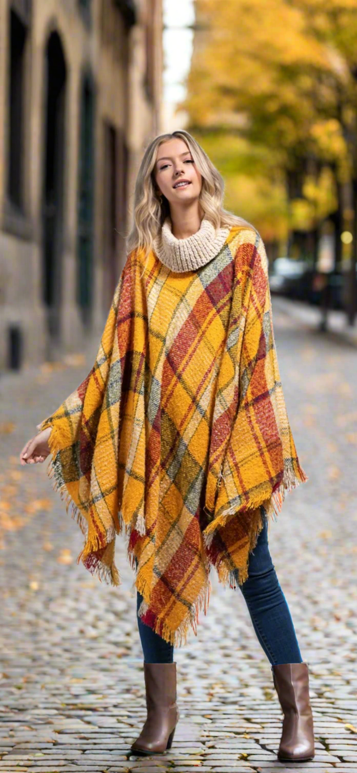 Marigold Turtle Neck Poncho