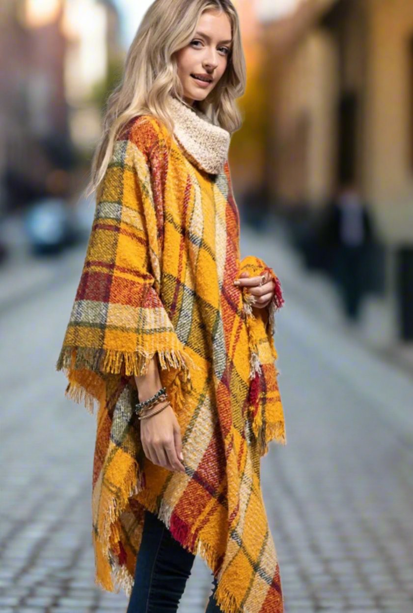 Marigold Turtle Neck Poncho