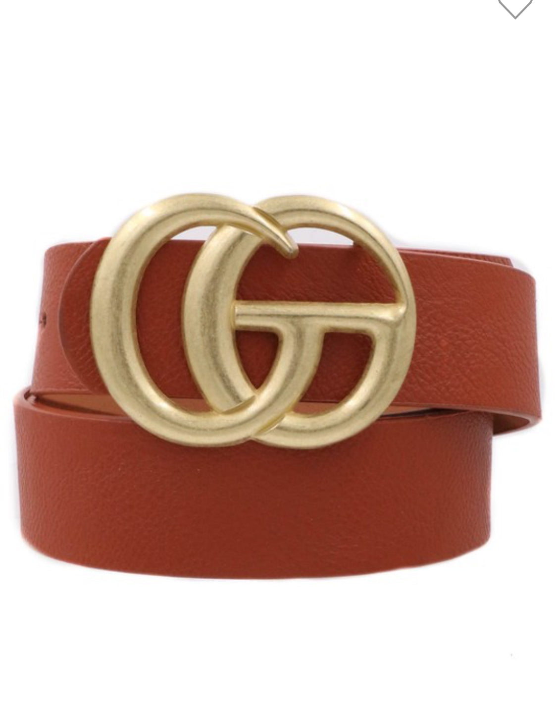 Double Metal Vegan Leather Belt- Matte Buckle