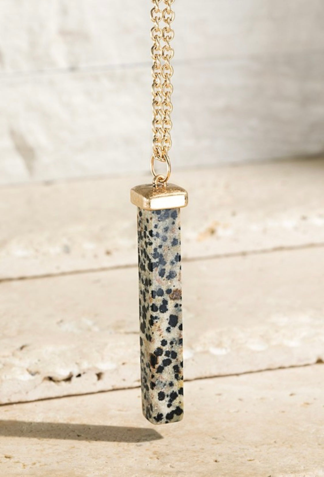 NATURAL STONE BAR NECKLACE