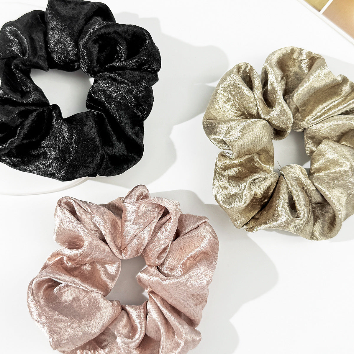 3-Piece Polyester Elastic Hair Scrunchie